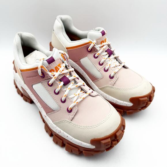 Caterpillar Pink and White Sneakers with Rugged Design - Picture 5 of 14
